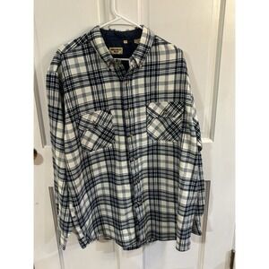 Northwest Blue XL Tall Flannel Shirt EUC Blue And White